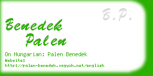 benedek palen business card